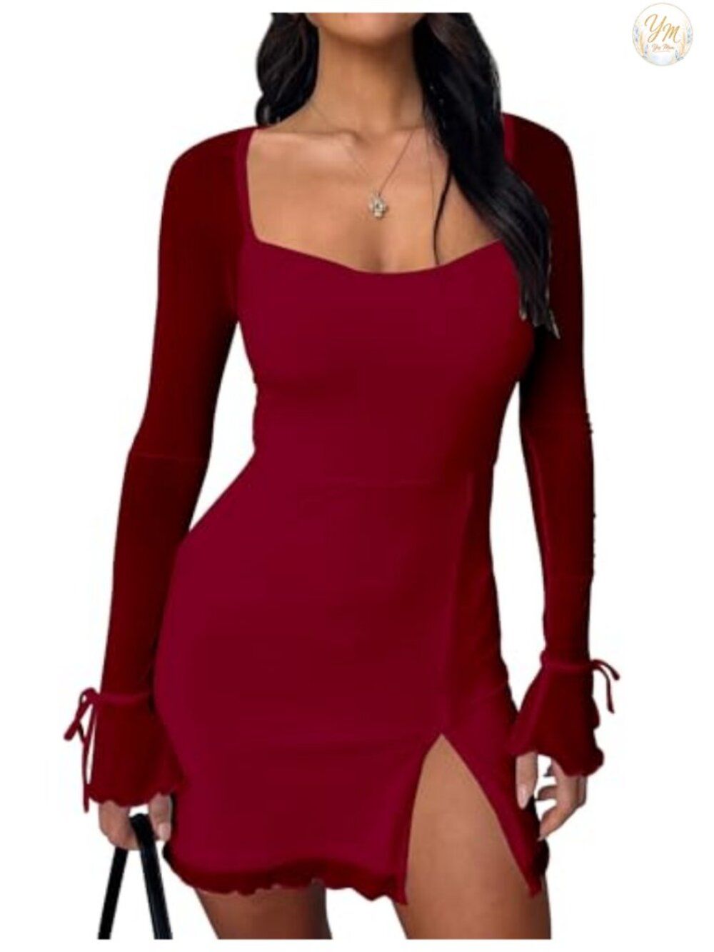 Kaximil Women's Sexy Long Sleeve Bodycon Mini Dress